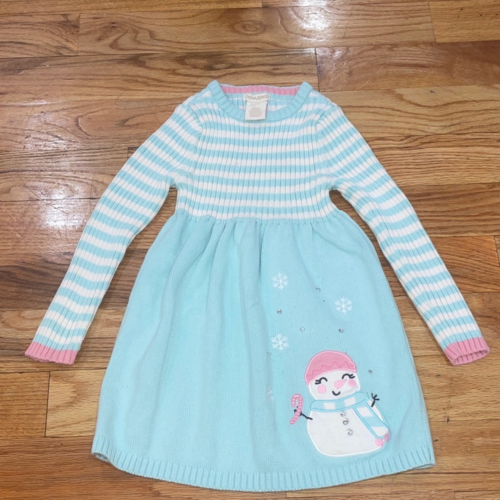 Cynthia Rowley Sweater Dress Girls Pink and Blue Striped Knit 5/6